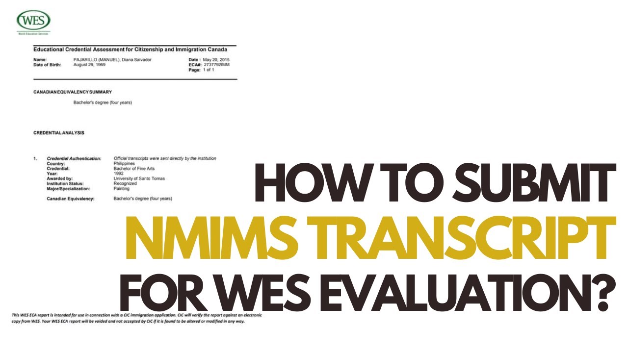 How to Submit your NMIMS transcript to WES?
