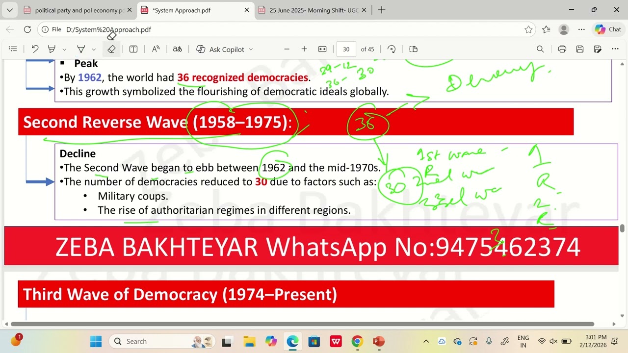 Wave of democracy and political economy 