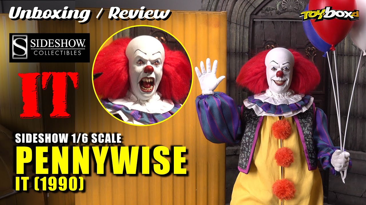 SIDESHOW COLLECTIBLES PENNYWISE (IT 1990) 1/6 Scale Unboxing & Review