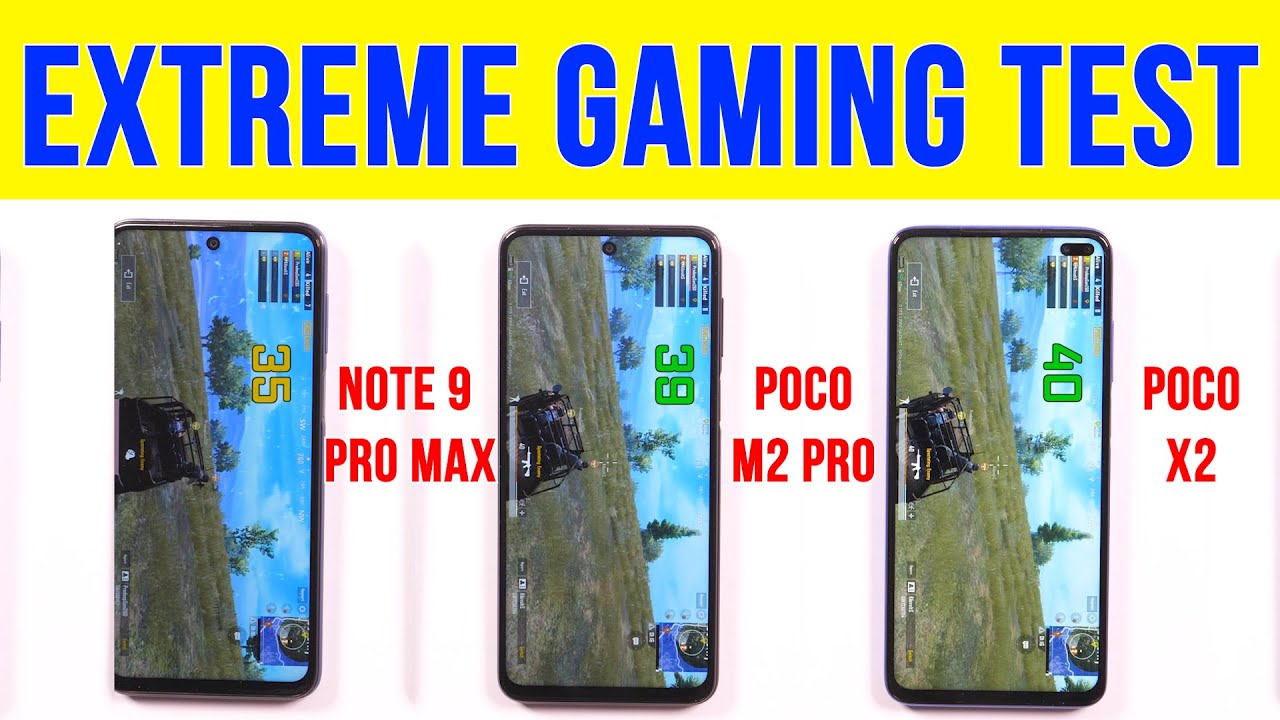 Poco M2 Pro vs Note 9 Pro Max, Poco X2 Extreme PUBG Test with FPS | Battery Drain | Heating [Hindi]