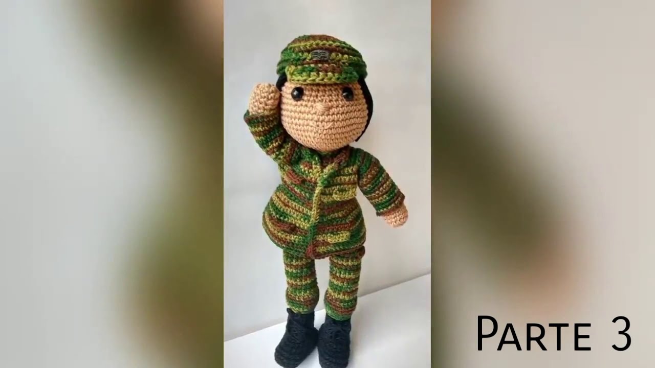 Boneco militar amigurumi parte 3