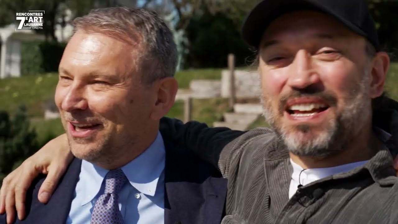 Vincent Perez à la clinique La Prairie avec Simone Gibertoni, CEO.