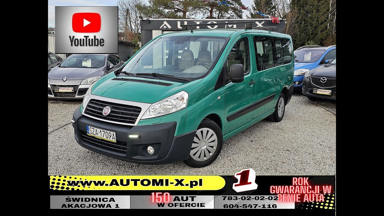 AUTOMI-X.PL PONAD 150 AUT W OFERCIE - FIAT SCUDO LONG 2,0 D 120KM 2009R -  ZAREJESTROWANY.