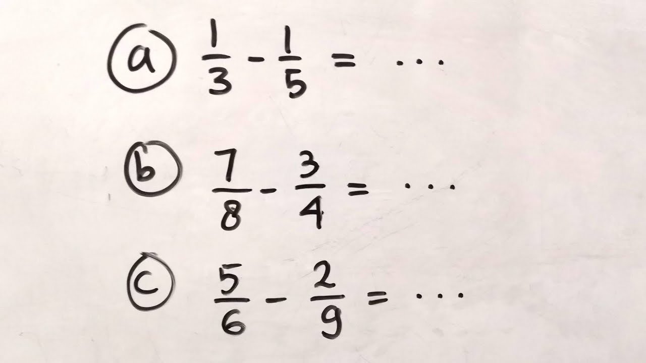 Cara Menjawab Pengurangan Pecahan Beda Penyebut | Matematika SD