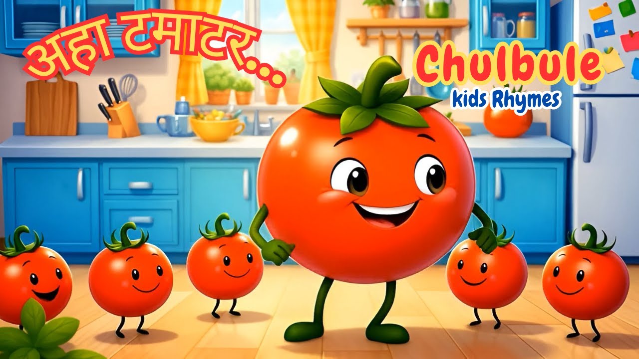Aaha Tamatar Bade Mazedar 🍅| Popular Hindi Rhyme | 3D Kids Song | Vegetable 3D Song | Chulbule Kids
