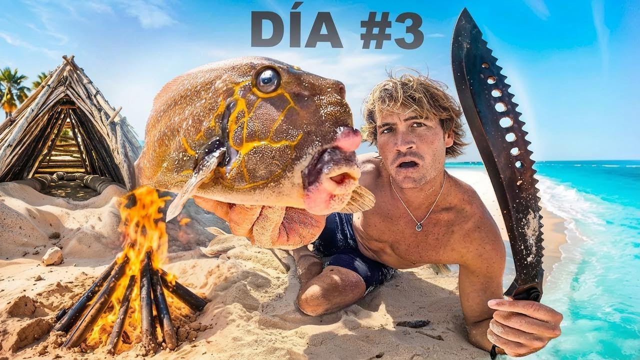 3 días solo sobreviviendo en una isla desierta y peligrosa: sin comida, agua ni refugio