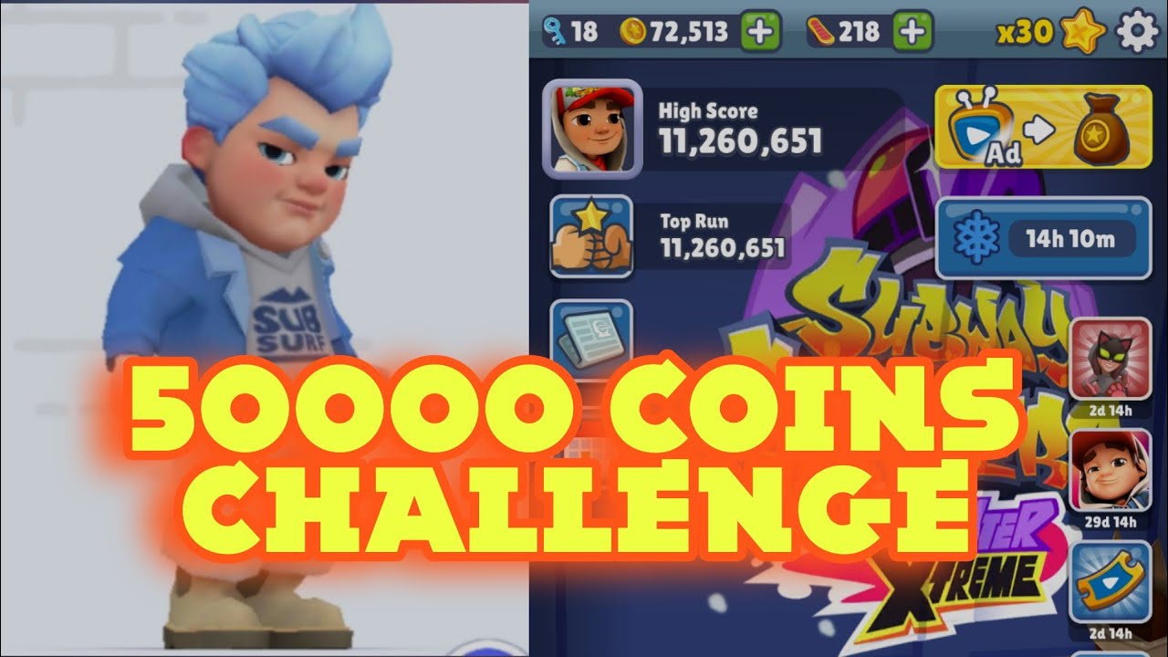Subway Surfers Live 50000 coins challenge 🔥 Non stop gameplay