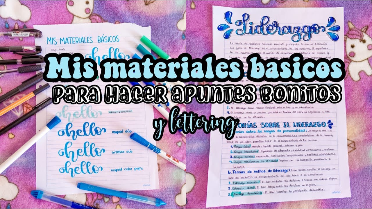 MIS MATERIALES BÁSICOS PARA HACER APUNTES BONITOS Y LETTERING _ ANA LUZ