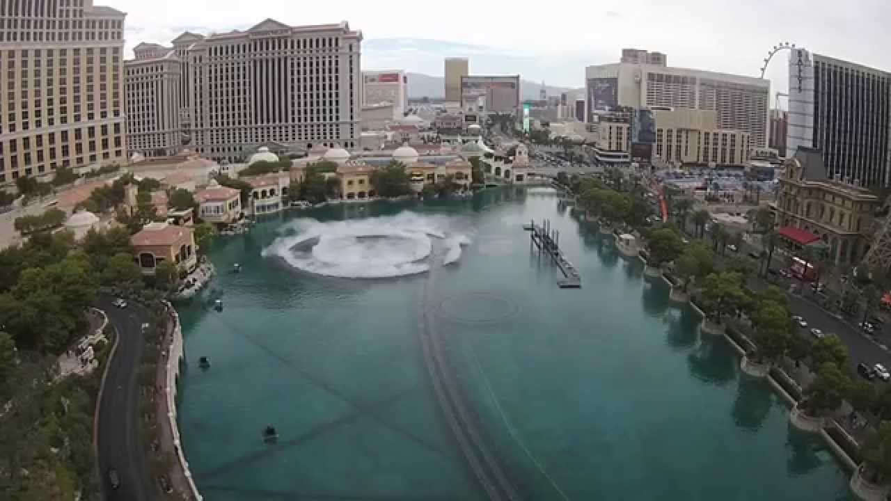 Drone Flyover of Bellagio and The Strip