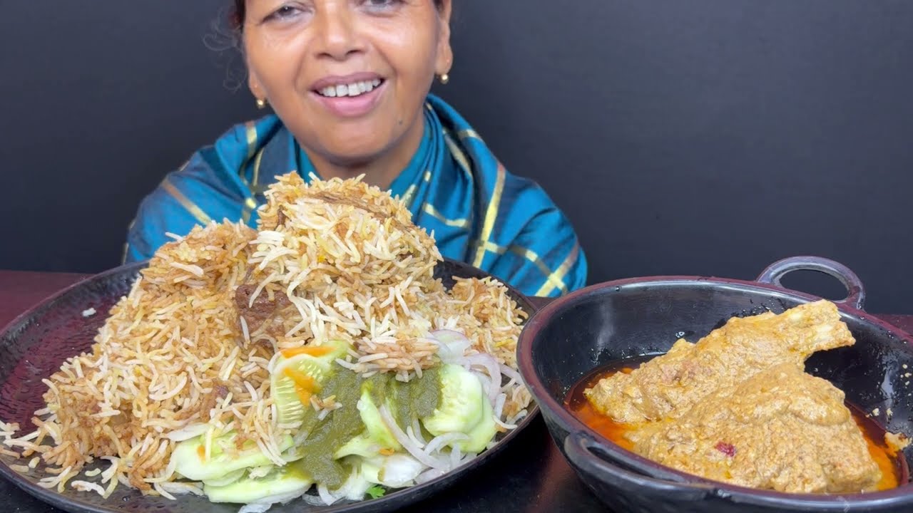 BIGBITES, EATING DADA BOUDI SPCL MUTTON BIRIYANI WITH MUTTON CHAP।।