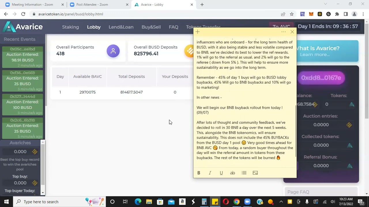 Avarice BUSD Lobby Is Booming! + $50,000 BUSD Deposit