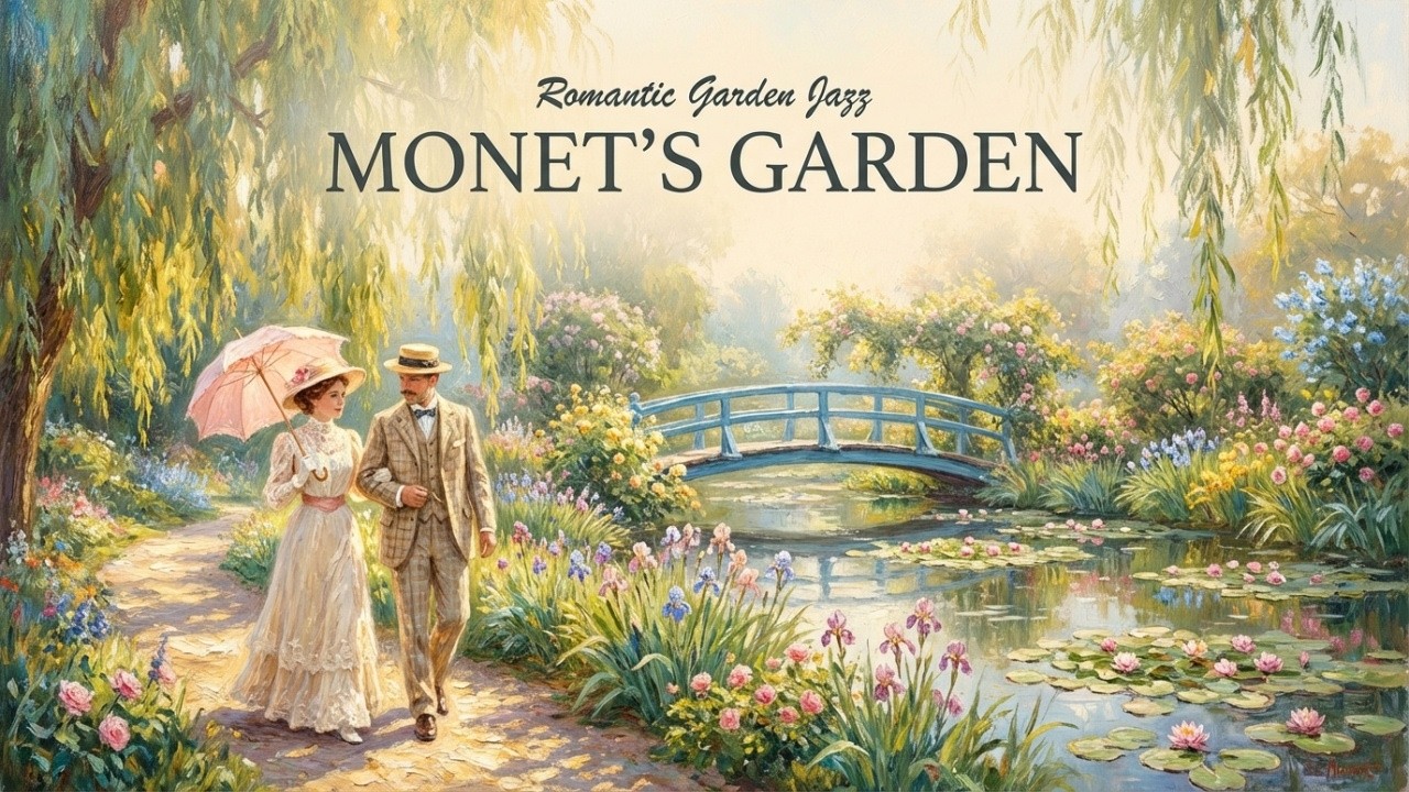 MONET'S GARDEN 🌸 French Instrumental Music — Romantic Garden Jazz | Afternoon at Giverny