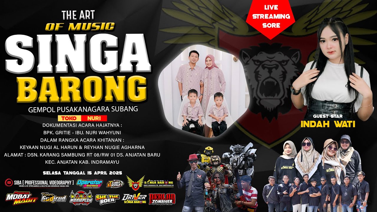 SINGA BARONG || BLI BISA BARENG VOC. INDAH WATY || 15 APRIL 2025 || ANJATAN BARU - ANJATAN