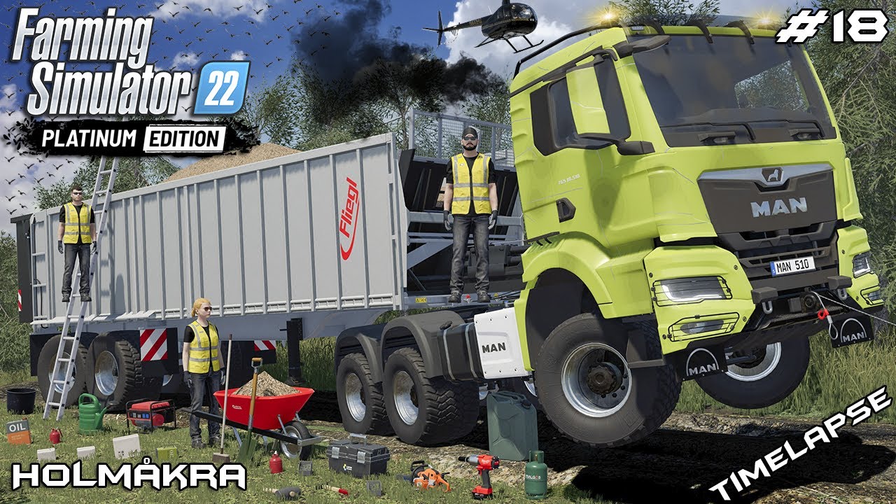 SELLING WOOD CHIPS WITH MAN AND FLIEGL | Forestry ON Holmakra | Farming Simulator 22 | Episode 18