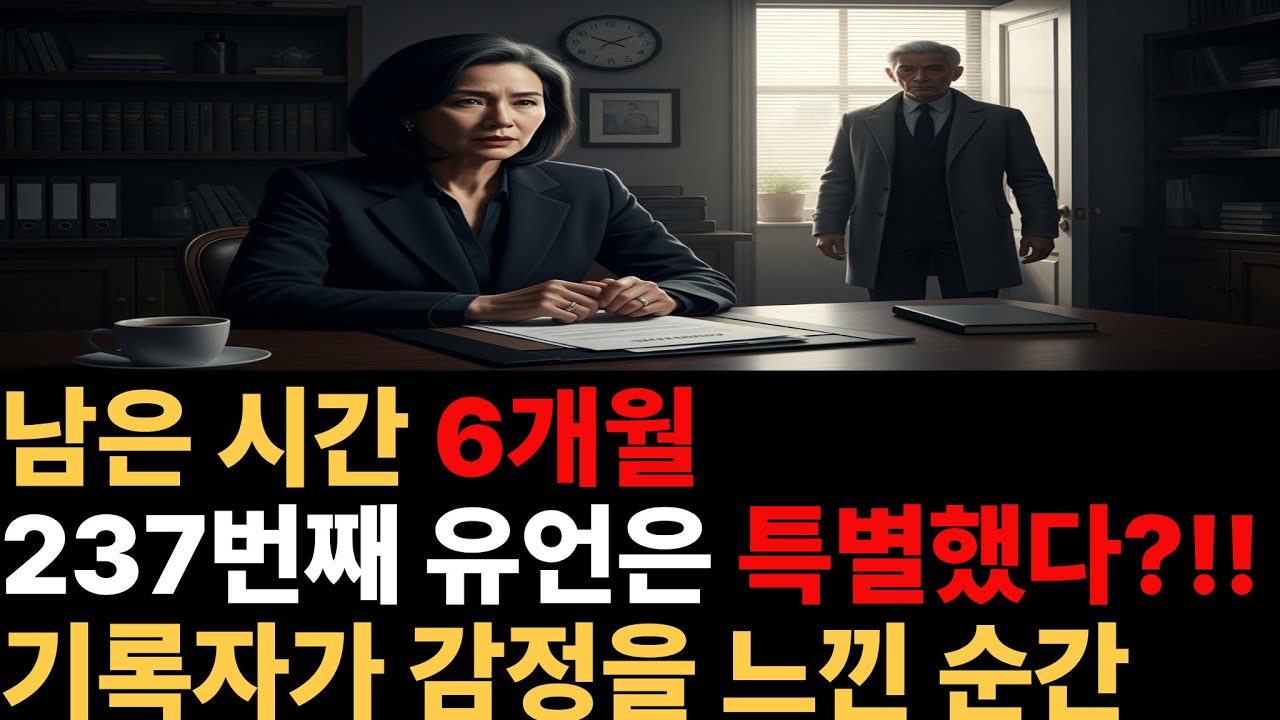유언 대필 작가의 고백록- EP1: 죽음을 쓰는 여자 l 감동이야기 l 진짜사랑