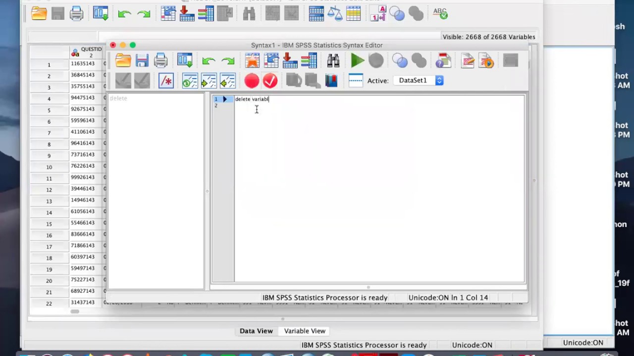 SPSS - Delete Variables