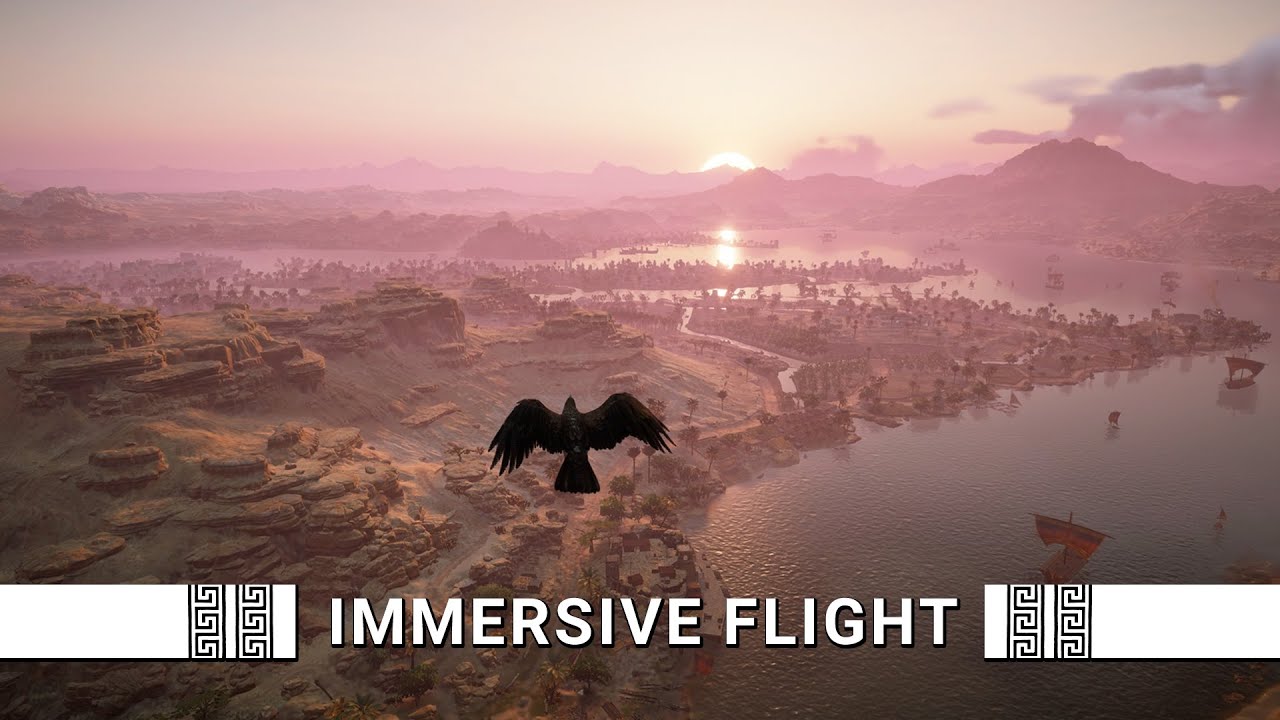 Ancient Egypt From Above: Full World Flight Tour | AC Origins Relaxing Journey (No Commentary 3h25m)