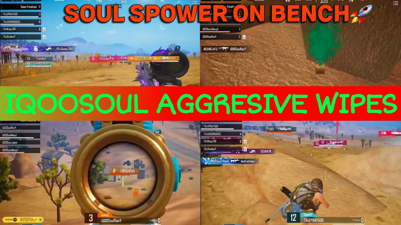 iQOOSouL Aggressive Wipes 😳 SOUL Joker vs GODL Admino 🔥 #bgmi #pubgmobile #spower #godlike #jonathan
