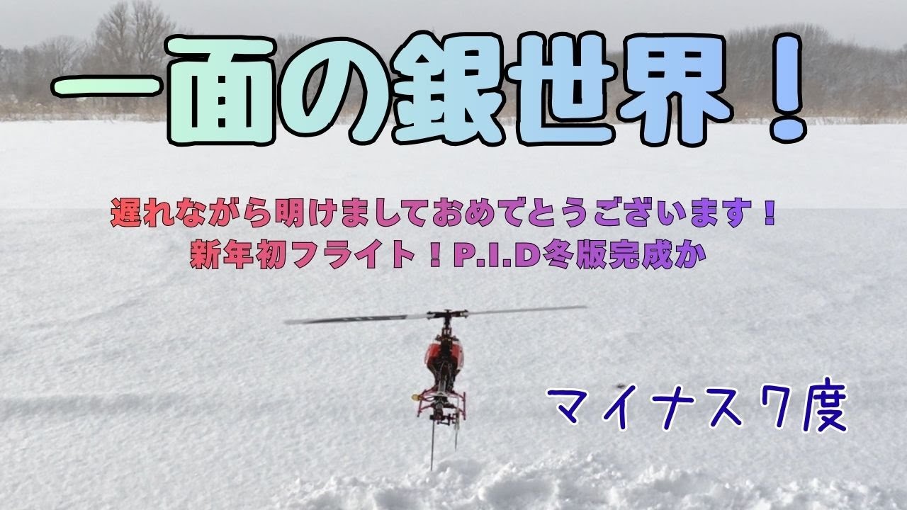 【ラジコンヘリ】極寒の銀世界～E8が踏ん張る！