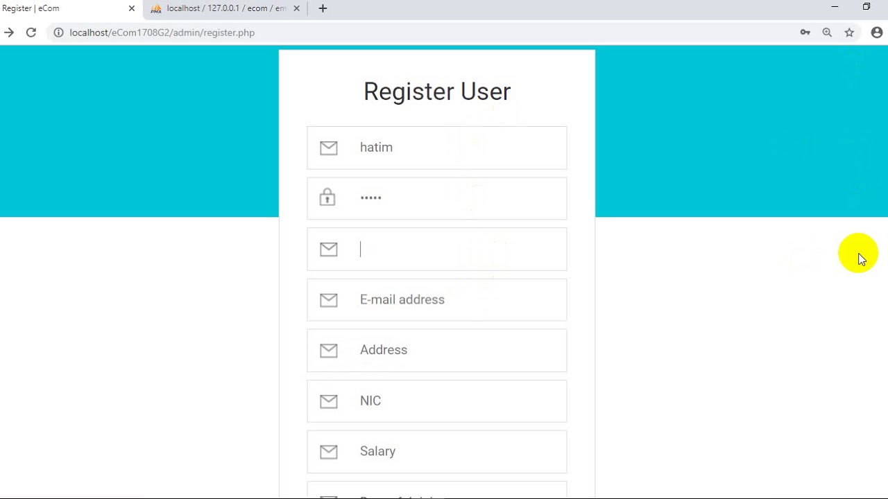 Tutorial 3: Ecommerce Website Register & Login in PHP MySQL