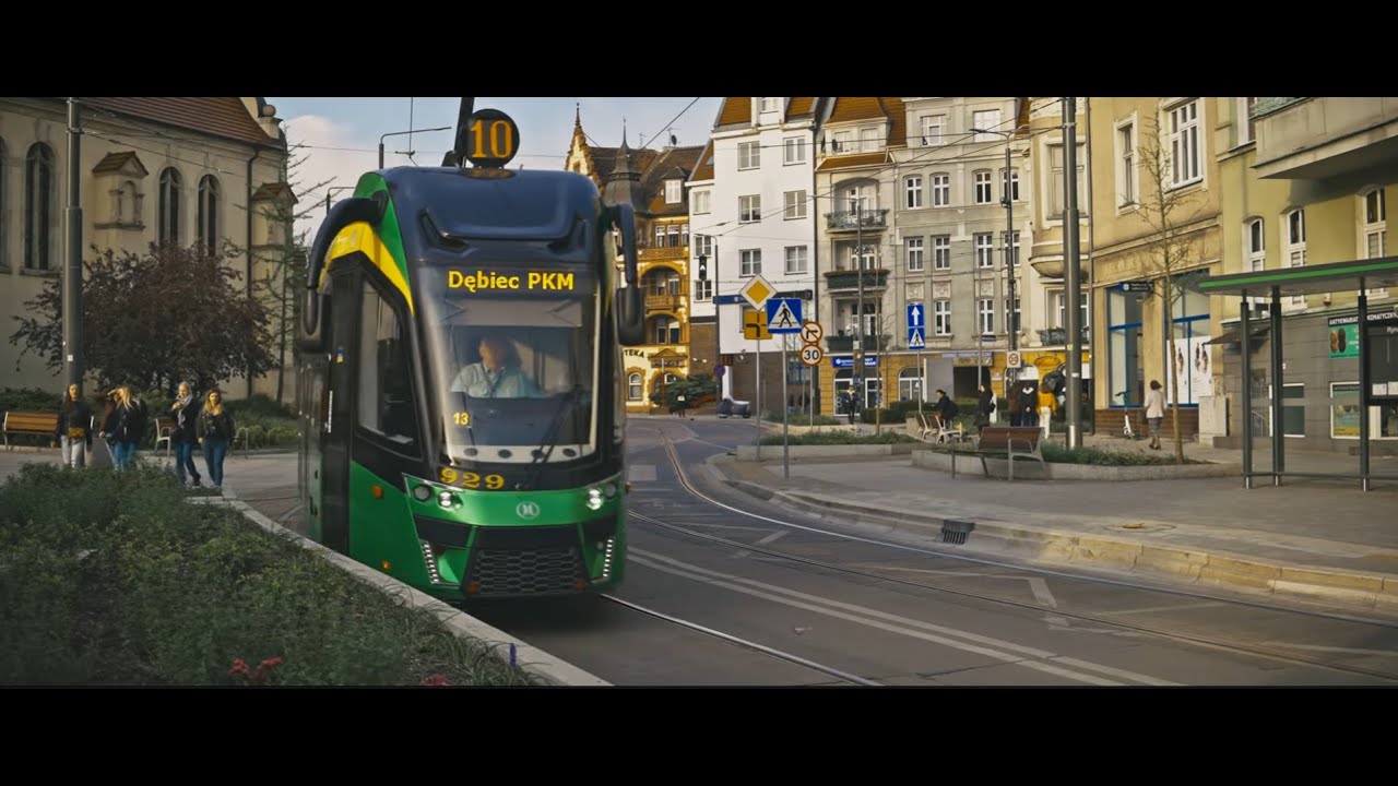 Poland, Poznań, tram 10 ride from Rynek Wildecki to Dębiec PKM