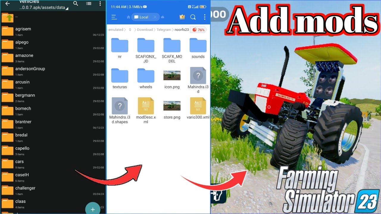How to add mod in Fs23 || fs23 के अंदर टृक्टर कैसे डालें। Add tractor very easy