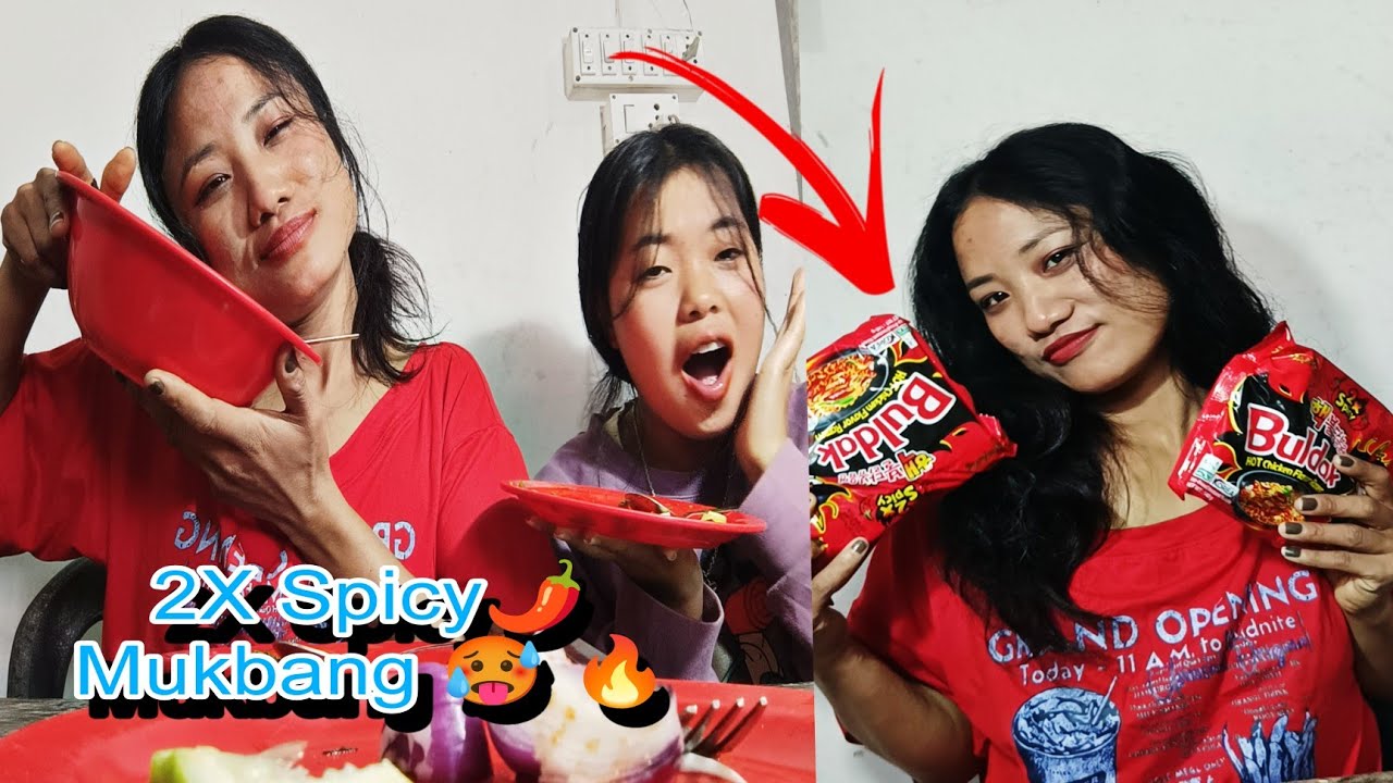 2X Spicy🌶 Mukbang🥵 🥵🤧😭#mukbang 
