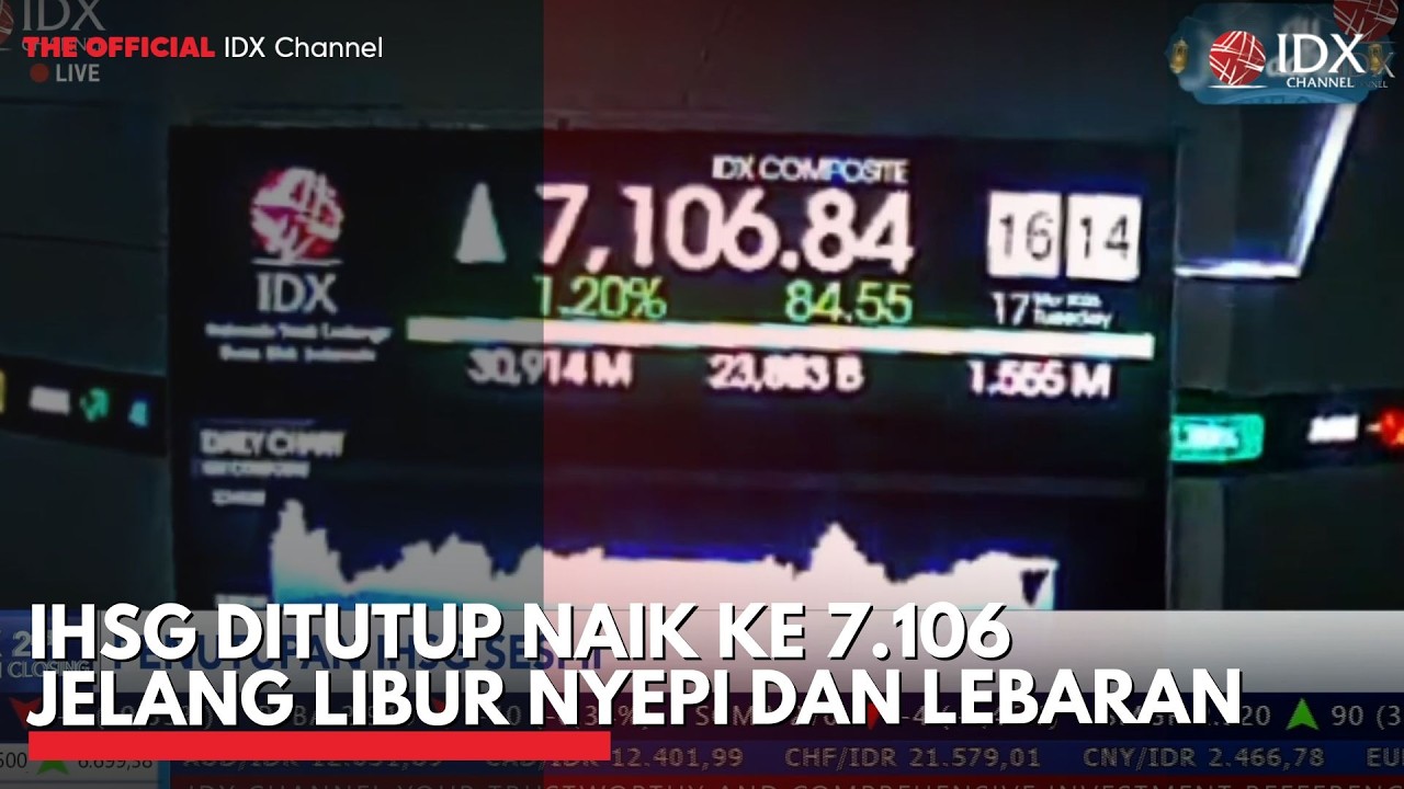 IHSG Ditutup Naik ke 7.106 Jelang Libur Nyepi dan Lebaran | 2ND SESSION CLOSING