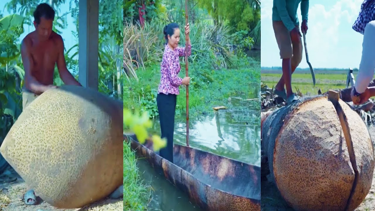 Craftsman Builds Jaw-Dropping Boat Out of Palm Tree - You Won't Believe What Happens Next!