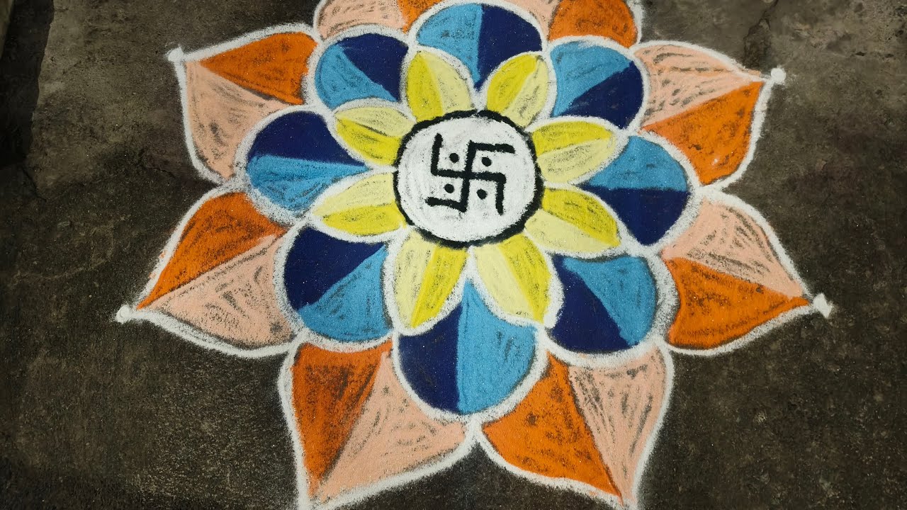 beautiful morning rankoli kolam 🌺🪔🌺....