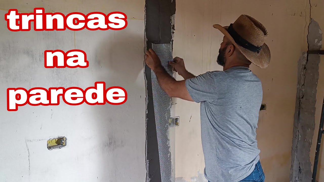 Reforma da casa no sitio, conserto de trinca na parede com tela de fibra + parede  de isopor