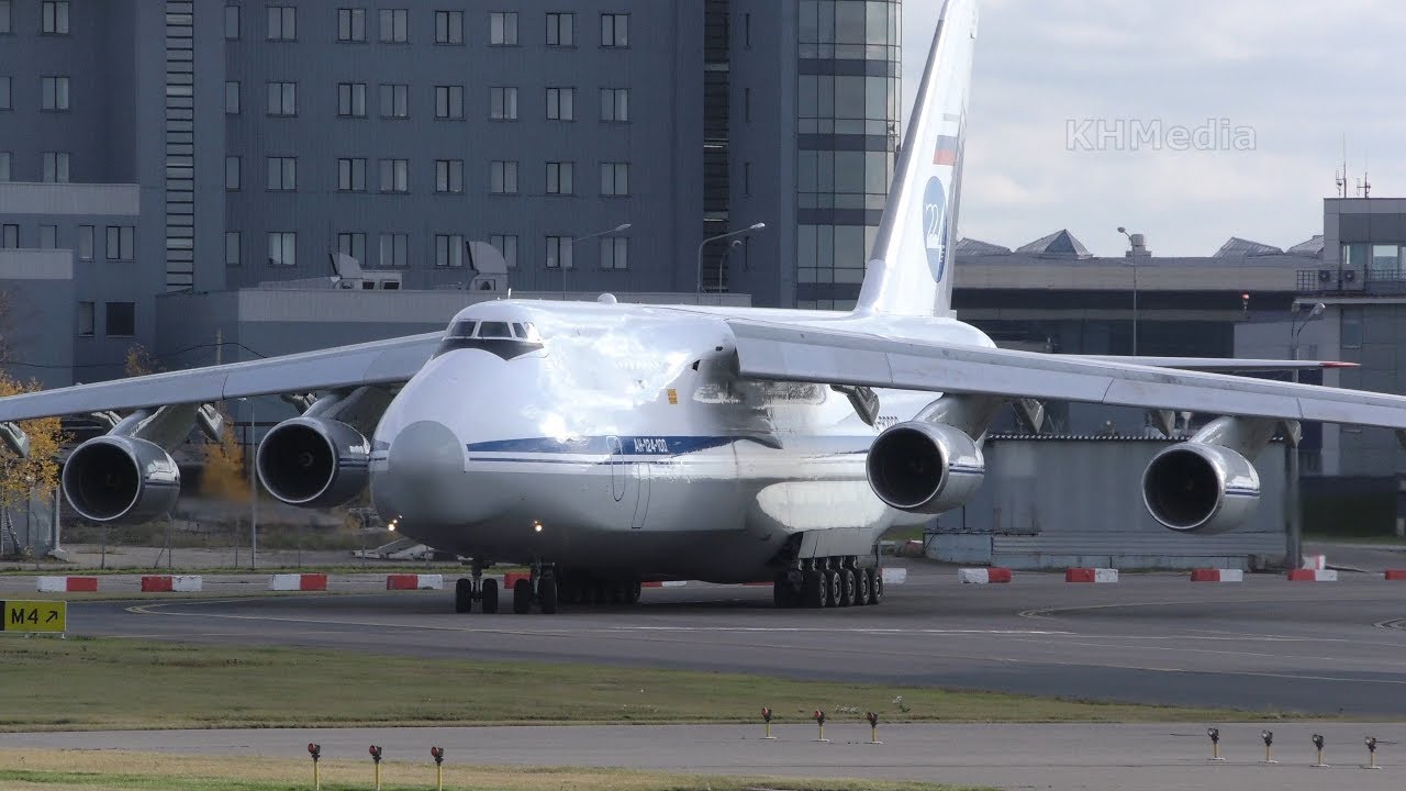 крен перед отрывом Ан-124 Руслан RA-82038 224 ЛО