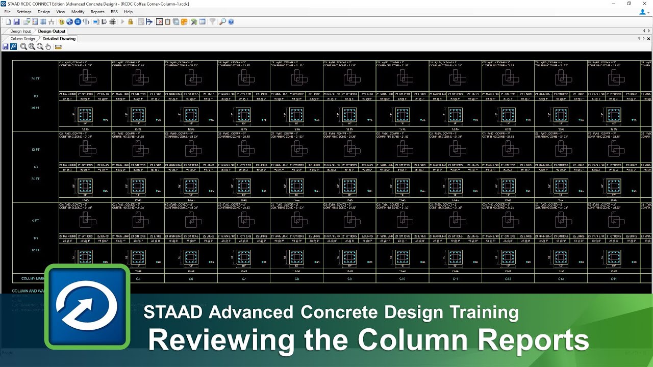 Reviewing the Column and Wall Reports in STAAD Advanced Concrete Design