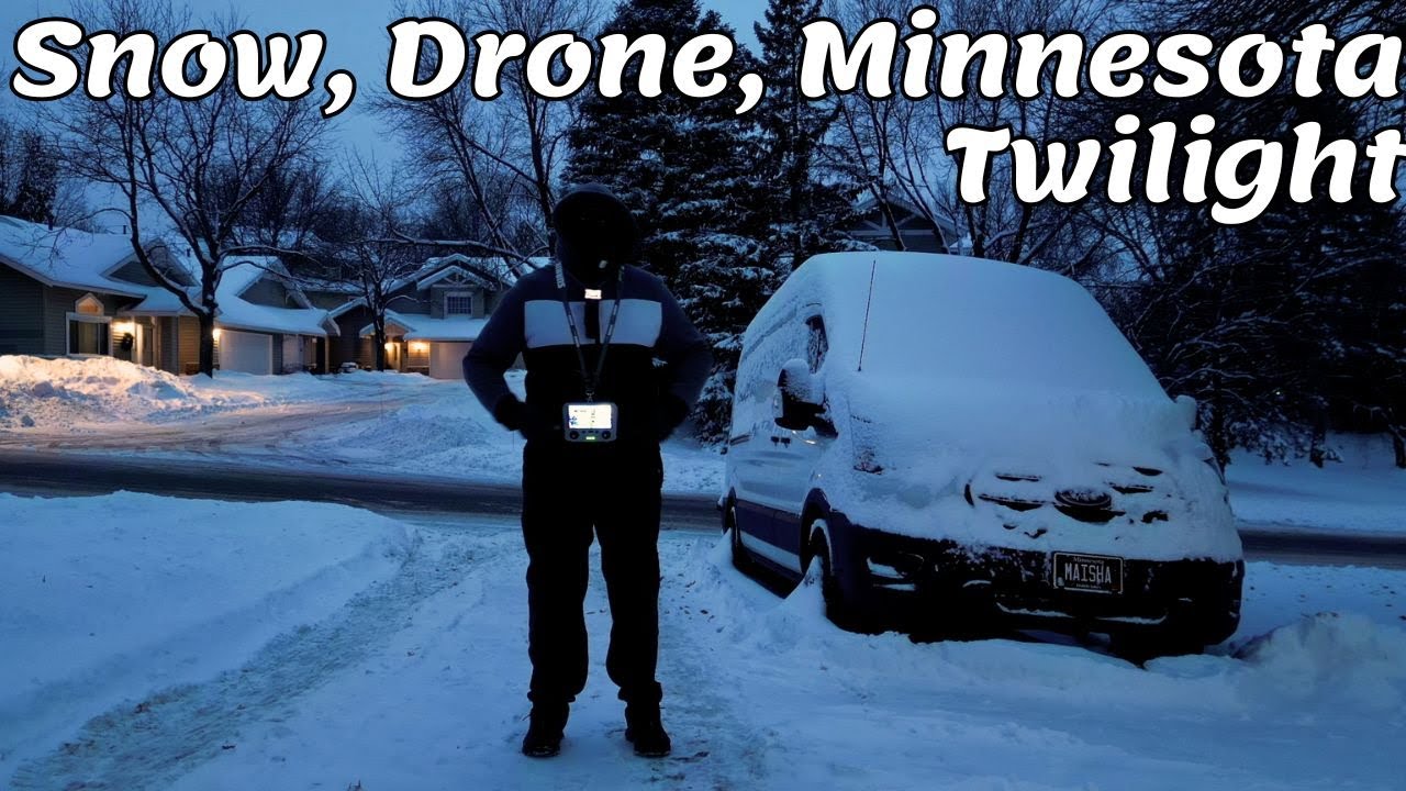Endless Snowfall Over Minnesota | Evening Drone Footage