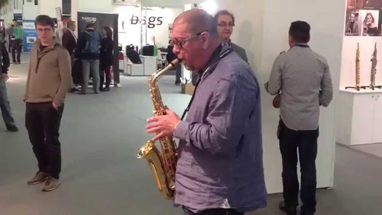 Bobby Martinez at Borgani Saxophones booth in Frankfurt Musikmesse (2014)