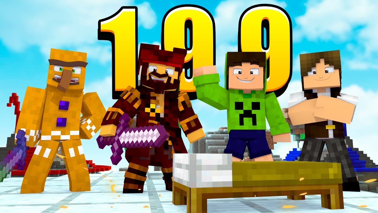 PARTIDA DIFÍCIL COM O QUARTETO DE YOUTUBERS - BedWars #199