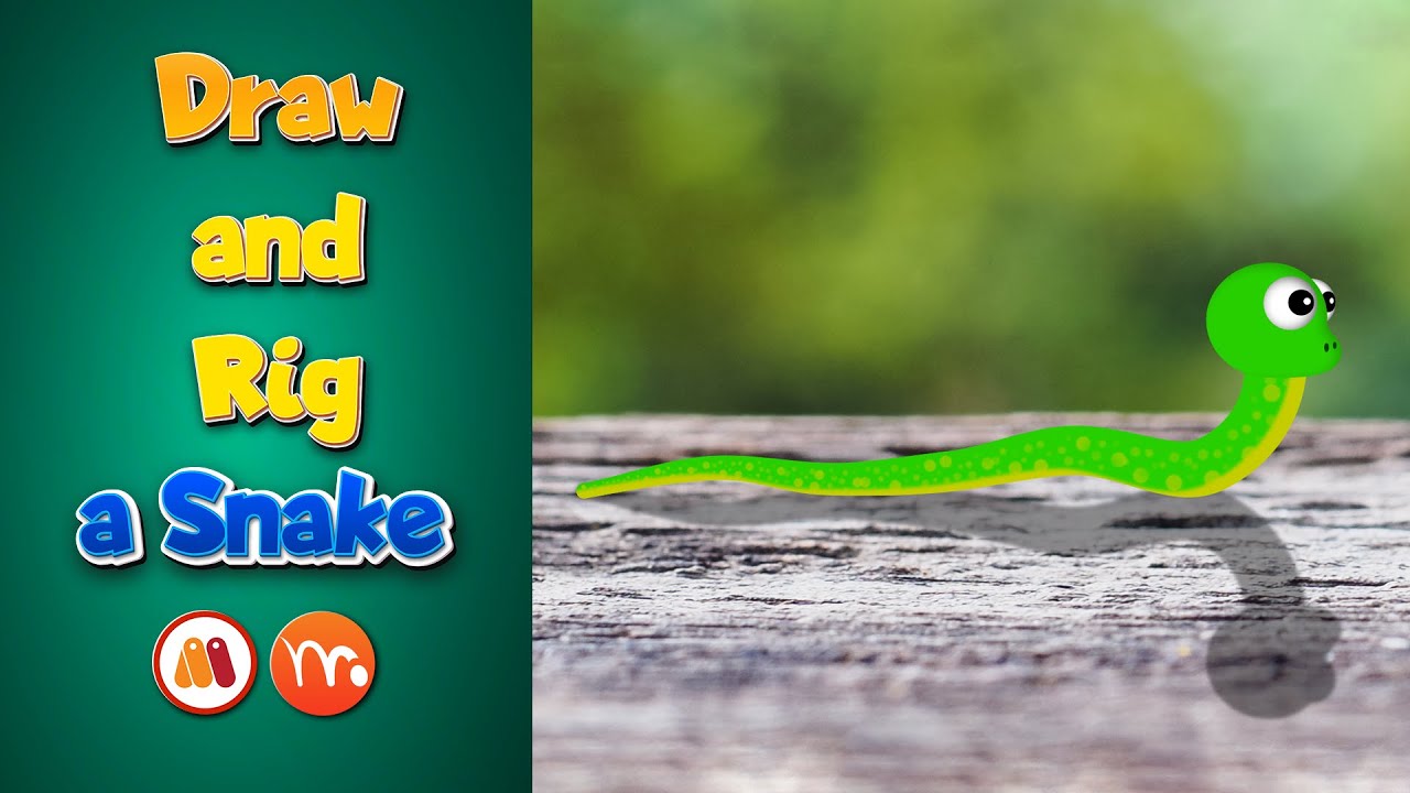 How to draw and rig a Snake in Moho | Rigged Animation