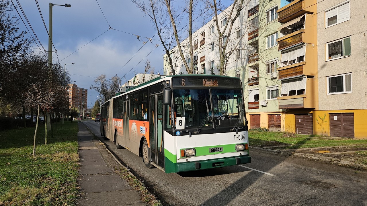 Trolleybuses in Szeged, Hungary - December 2023