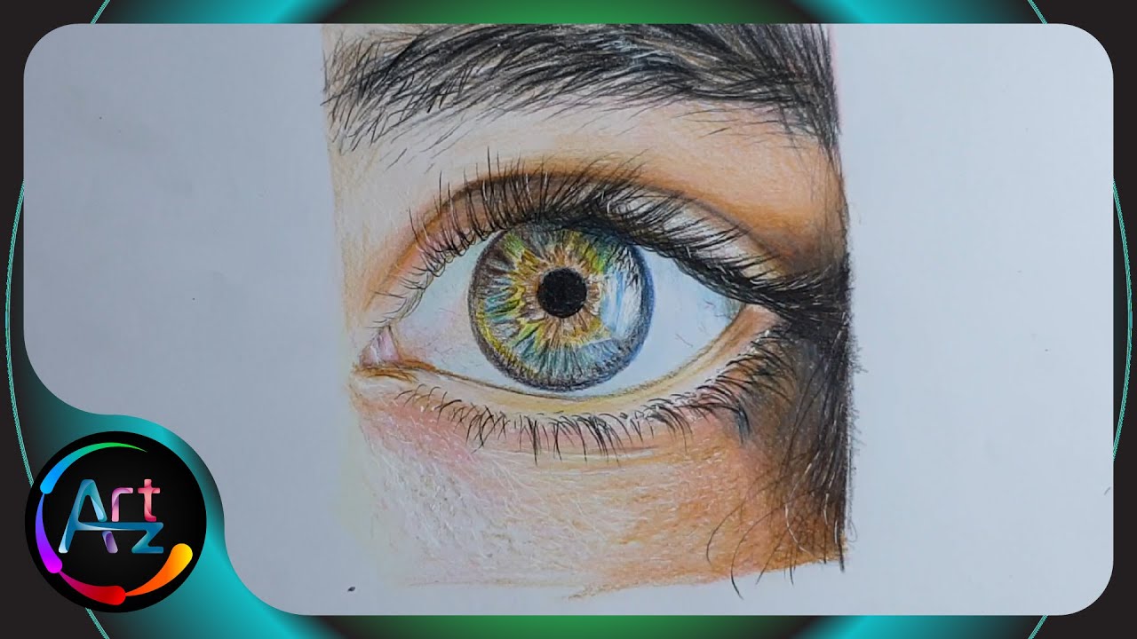 رسم عين بأستخدام ألوان خشب ( فابير كاستل )