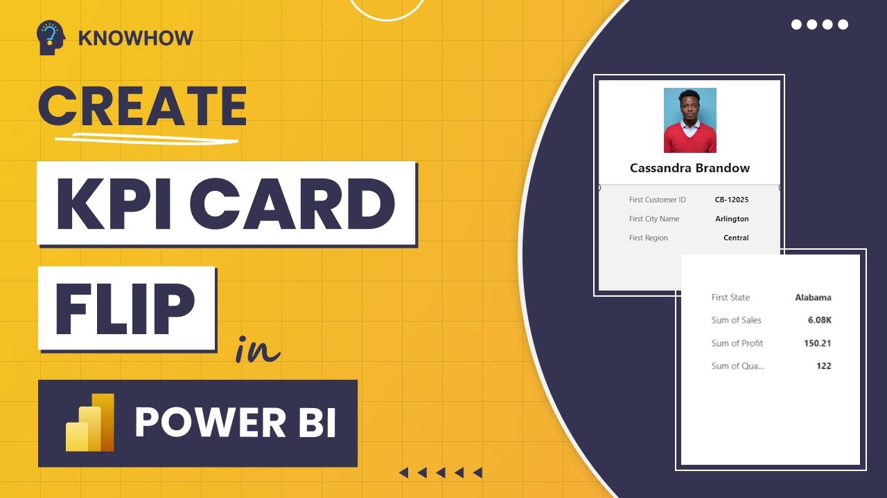 How to Create KPI Card Flip in Power BI | KPI Visuals in Power BI