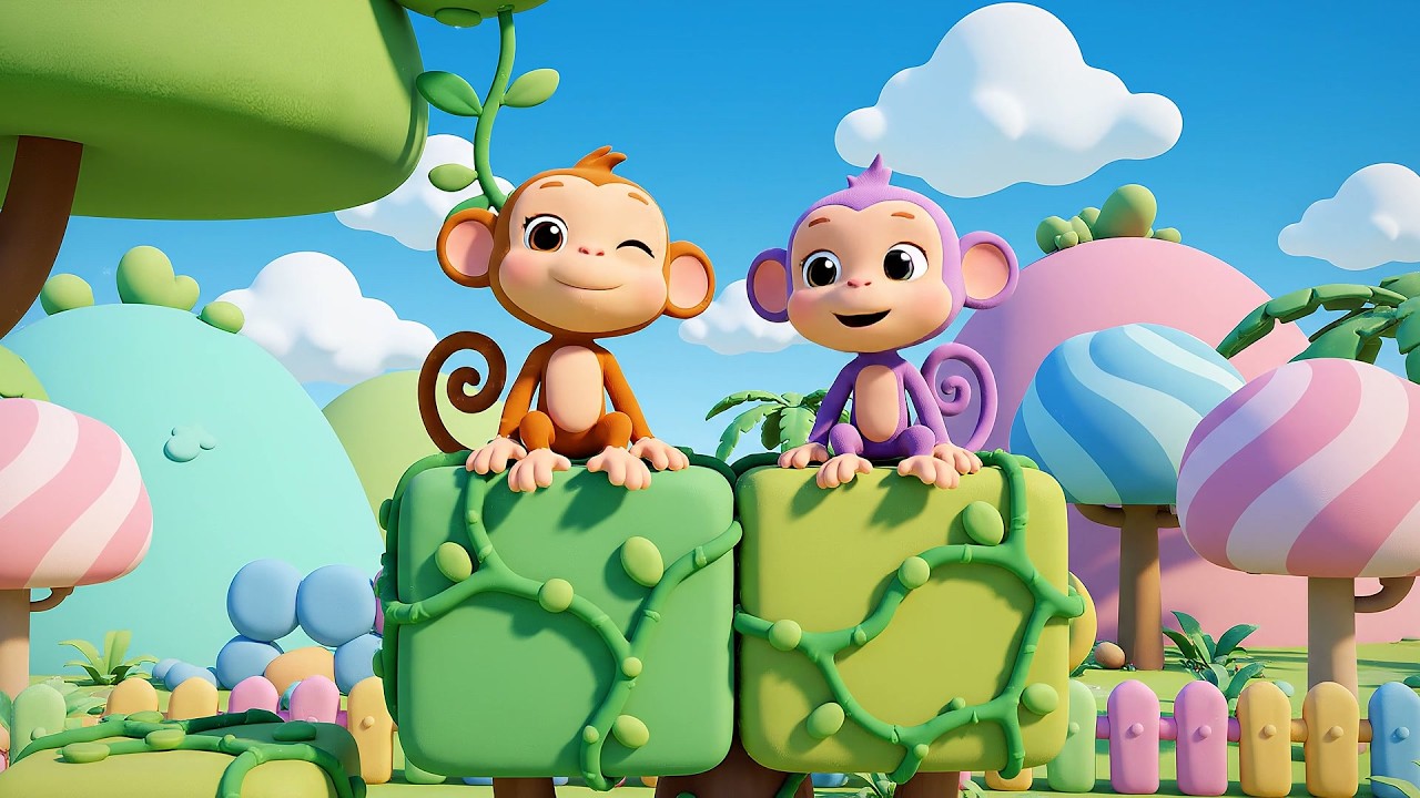 Tres Pequeñas Marionetas de Monos Trepan | Rimas de Acción y Juego para Niños