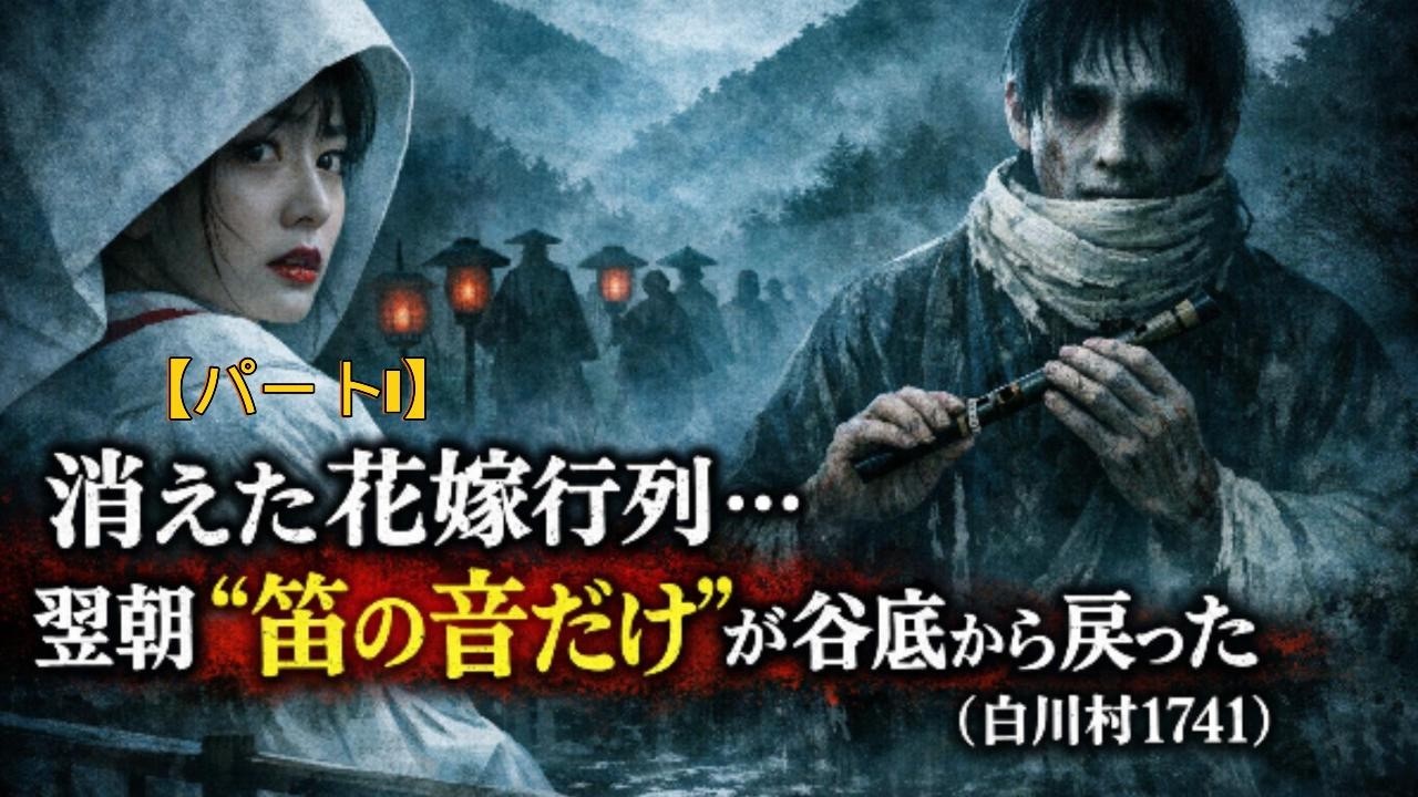 【実話怪談】【パート1】消えた花嫁行列…翌朝“笛の音だけ”が谷底から戻った（白川村1741年）