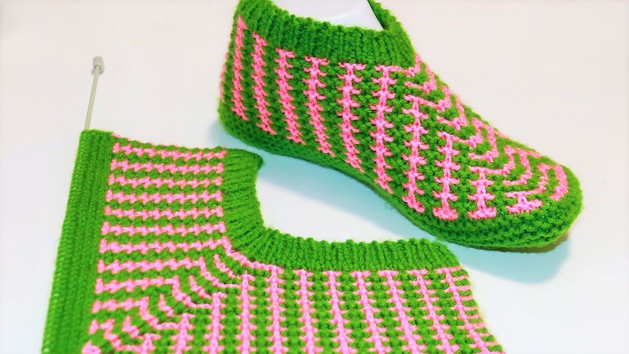 Pantuflas Faciles Tejidas Con Dos Agujas Para El Invierno-Handmade Diy