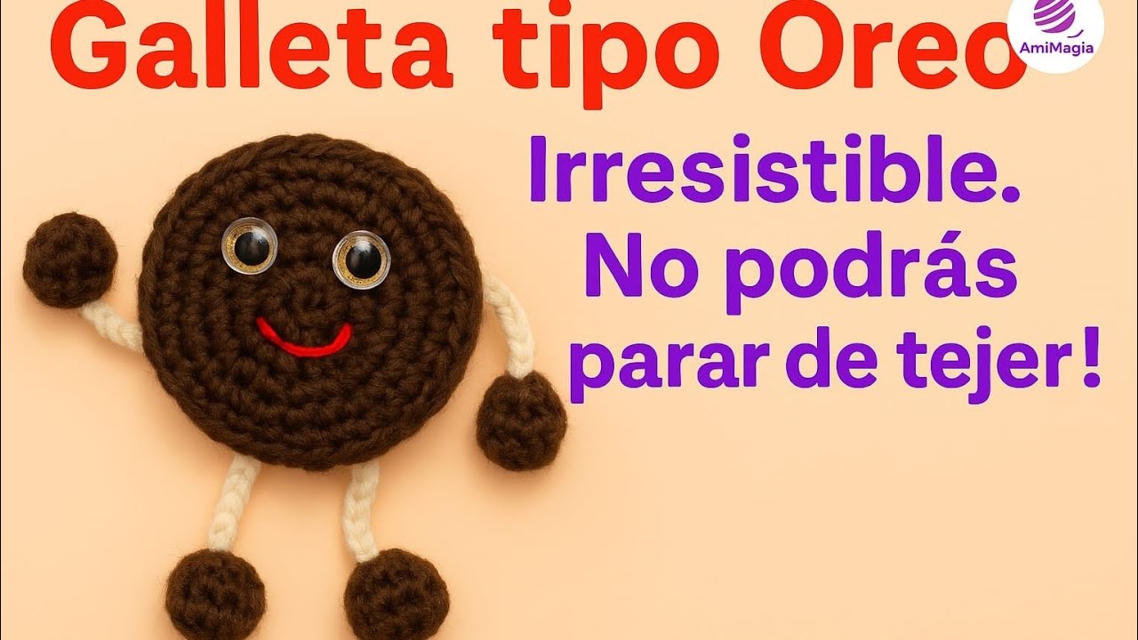 Galleta tipo Oreo a crochet! Irresistible y f&aacute;cil de hacer | Tutorial paso a paso | @AmiMagia