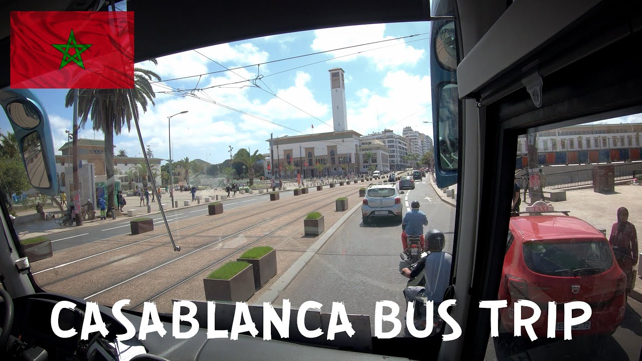 🇲🇦 Casablanca City Center and Highway | Morocco Bus Trip 🚌