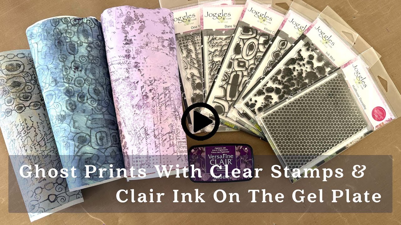 Elizabeth Creates Ghost Prints On The Gel Plate With Her Clear Stamps