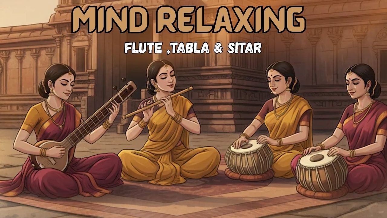 Mind Relaxing Flute Tabla and Sitar Compilation   Hindustani Instrumental Music , Vol - 54