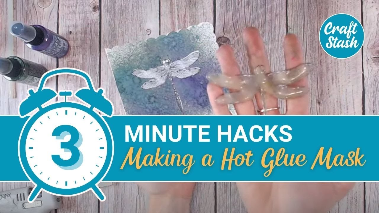 3 Minute Card Making Hack - Making a Hot Glue Mask for Stamps
