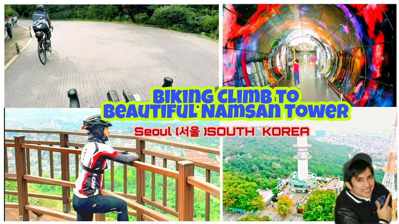 Biking and climb to NAMSAN TOWER Seoul (서울)South Korea (mavic air+go pro+note10+)