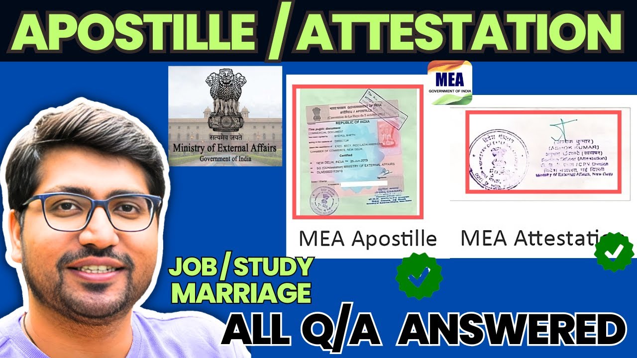 Q&A - MEA Apostille Attestation India⚡How to get APOSTILLE Birth Certificate⚡MEA Apostille